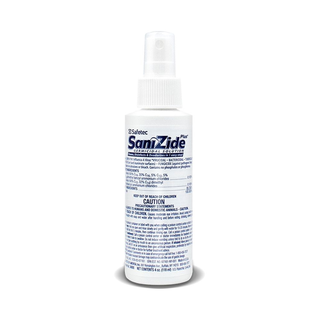 Sanizide Plus 4 oz. Bottle w/ Sprayer - Disinfectant Spray